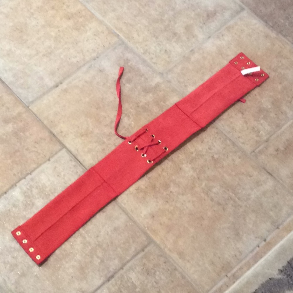 Anthropologie Orange Corset Belt